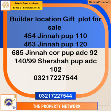 5 Marla Residential Plot for Sale in Sector E - Jinnah Ext. Block -  Bahria Town, Lahore - (BP-235177)