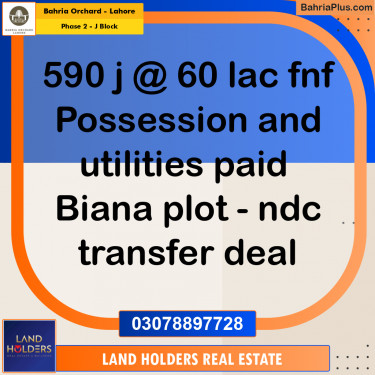 8 Marla Residential Plot for Sale in Phase 2 - J Block -  Bahria Orchard, Lahore - (BP-235201)