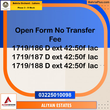 5 Marla Residential Plot for Sale in Phase 2 - D Block -  Bahria Orchard, Lahore - (BP-235280)