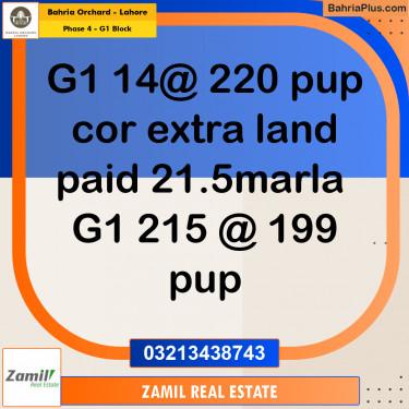 1 Kanal Residential Plot for Sale in Phase 4 - G1 Block -  Bahria Orchard, Lahore - (BP-235283)