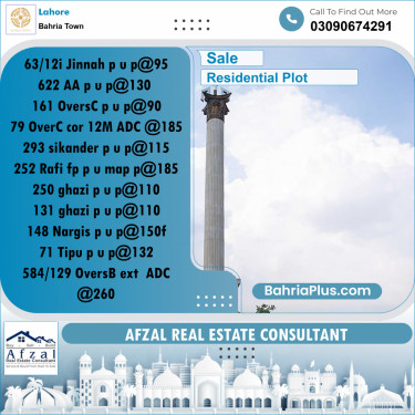 Residential Plot for Sale in Bahria Town, Lahore - (BP-235405)