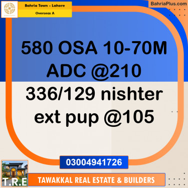 18 Marla Residential Plot for Sale in Overseas A -  Bahria Town, Lahore - (BP-235407)