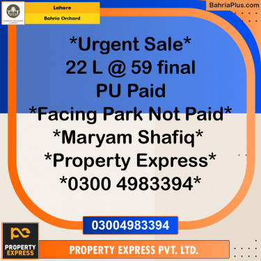 5 Marla Residential Plot for Sale in Bahria Orchard, Lahore - (BP-235411)