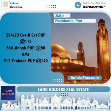 Residential Plot for Sale in Bahria Town, Lahore - (BP-235497)