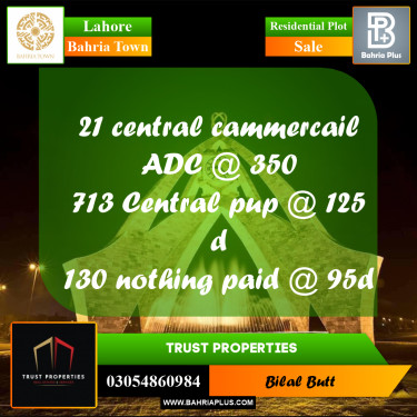 Residential Plot for Sale in Bahria Town, Lahore - (BP-235532)