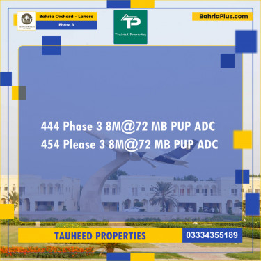8 Marla Residential Plot for Sale in Phase 3 -  Bahria Orchard, Lahore - (BP-235568)