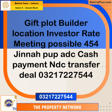 5 Marla Residential Plot for Sale in Sector E - Jinnah Block -  Bahria Town, Lahore - (BP-235588)