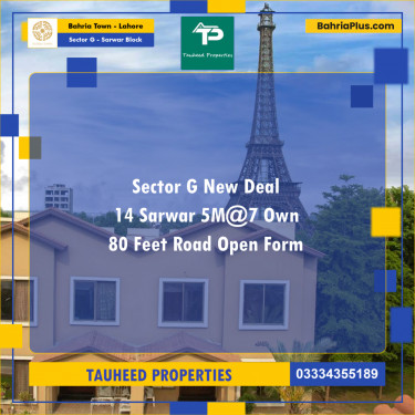 5 Marla Residential Plot for Sale in Sector G - Sarwar Block -  Bahria Town, Lahore - (BP-235626)