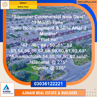 Commercial Plot for Sale in Bahria Town, Lahore - (BP-235705)