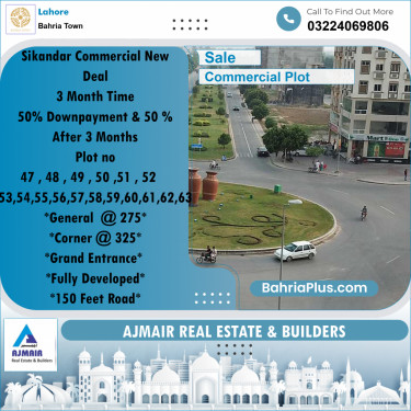 Commercial Plot for Sale in Bahria Town, Lahore - (BP-235813)