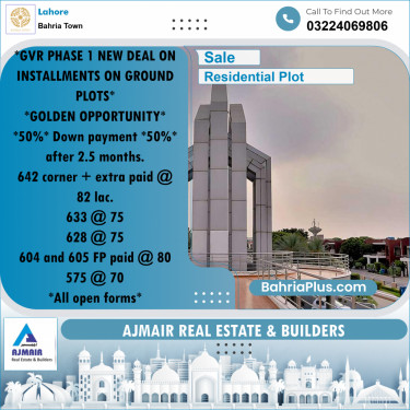 Residential Plot for Sale in Bahria Town, Lahore - (BP-235814)