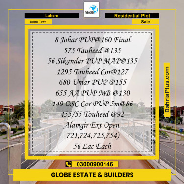 Residential Plot for Sale in Bahria Town, Lahore - (BP-235877)