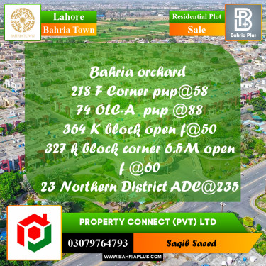 Residential Plot for Sale in Bahria Town, Lahore - (BP-235932)