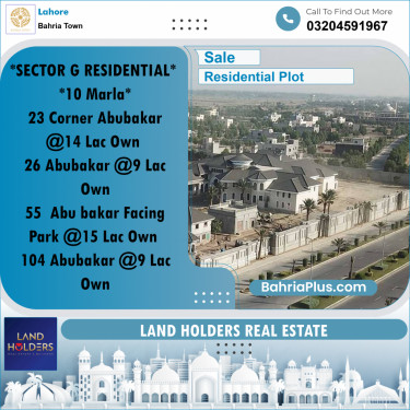 Residential Plot for Sale in Bahria Town, Lahore - (BP-235994)