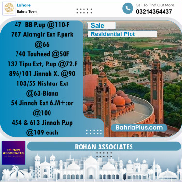 Residential Plot for Sale in Bahria Town, Lahore - (BP-236043)