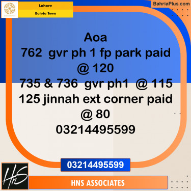 Residential Plot for Sale in Bahria Town, Lahore - (BP-236059)