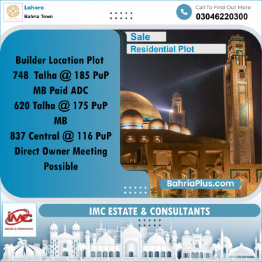 Residential Plot for Sale in Bahria Town, Lahore - (BP-236068)