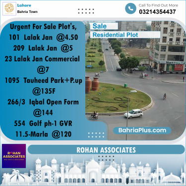 Residential Plot for Sale in Bahria Town, Lahore - (BP-236158)