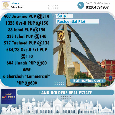 Residential Plot for Sale in Bahria Town, Lahore - (BP-236159)