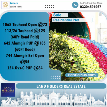 Residential Plot for Sale in Bahria Town, Lahore - (BP-236212)