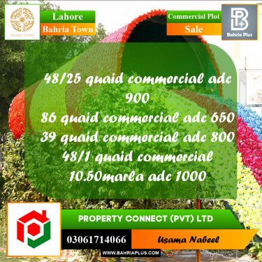 Commercial Plot for Sale in Bahria Town, Lahore - (BP-236374)