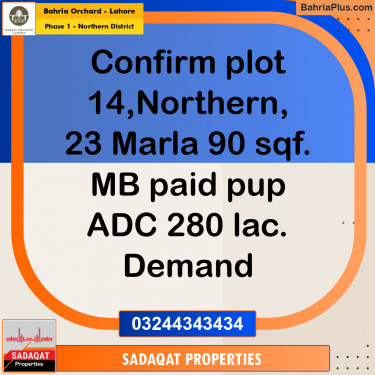 1 Kanal Residential Plot for Sale in Phase 1 - Northern District -  Bahria Orchard, Lahore - (BP-236412)