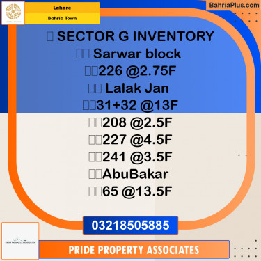 Residential Plot for Sale in Bahria Town, Lahore - (BP-236467)