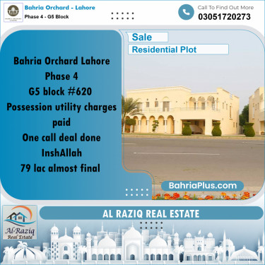 10 Marla Residential Plot for Sale in Phase 4 - G5 Block -  Bahria Orchard, Lahore - (BP-236570)