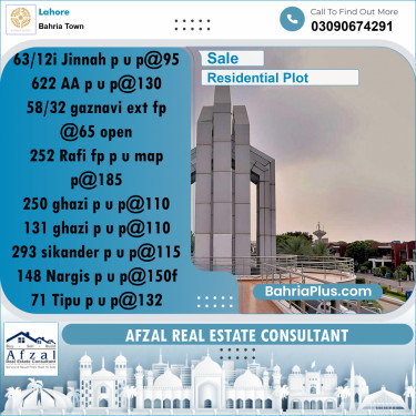 Residential Plot for Sale in Bahria Town, Lahore - (BP-236633)