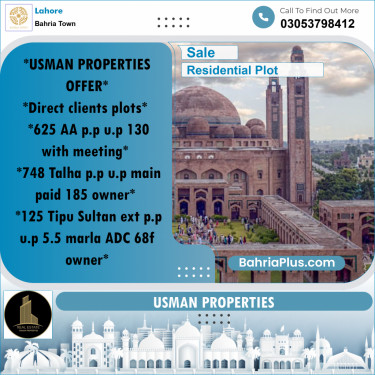 Residential Plot for Sale in Bahria Town, Lahore - (BP-236637)
