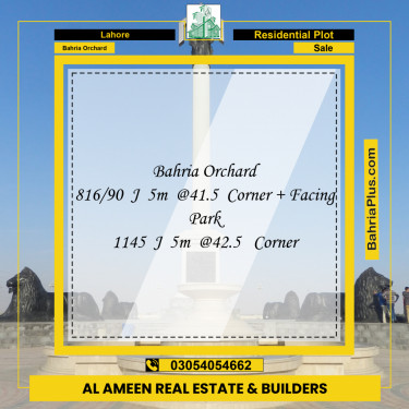 5 Marla Residential Plot for Sale in Bahria Orchard, Lahore - (BP-236711)