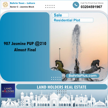 10 Marla Residential Plot for Sale in Sector C - Jasmine Block -  Bahria Town, Lahore - (BP-236713)