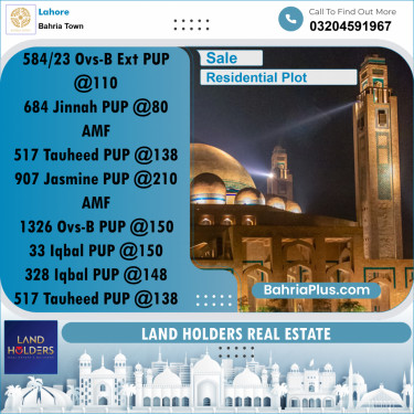 Residential Plot for Sale in Bahria Town, Lahore - (BP-236743)