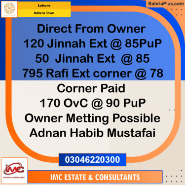 Residential Plot for Sale in Bahria Town, Lahore - (BP-236761)