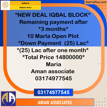 Residential Plot for Sale in Bahria Town, Lahore - (BP-236813)