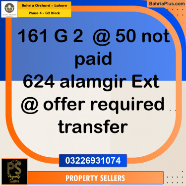 5 Marla Residential Plot for Sale in Phase 4 - G2 Block -  Bahria Orchard, Lahore - (BP-236828)