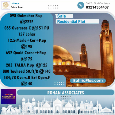10 Marla Residential Plot for Sale in Bahria Town, Lahore - (BP-236863)