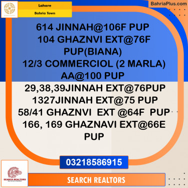 Residential Plot for Sale in Bahria Town, Lahore - (BP-236912)