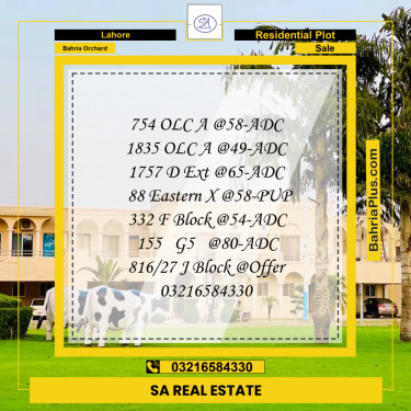 Residential Plot for Sale in Bahria Orchard, Lahore - (BP-236979)