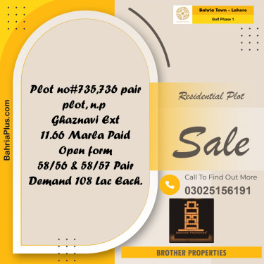 10 Marla Residential Plot for Sale in Golf Phase 1 -  Bahria Town, Lahore - (BP-237012)