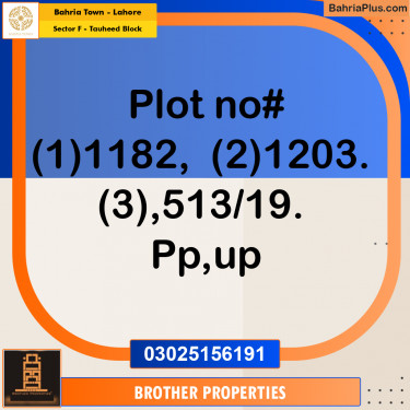 20 Marla Residential Plot for Sale in Sector F - Tauheed Block -  Bahria Town, Lahore - (BP-237021)