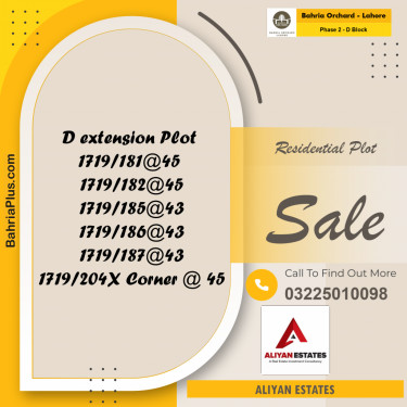 5 Marla Residential Plot for Sale in Phase 2 - D Block -  Bahria Orchard, Lahore - (BP-237027)