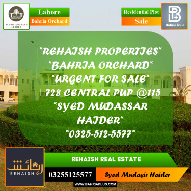 Residential Plot for Sale in Bahria Orchard, Lahore - (BP-237033)