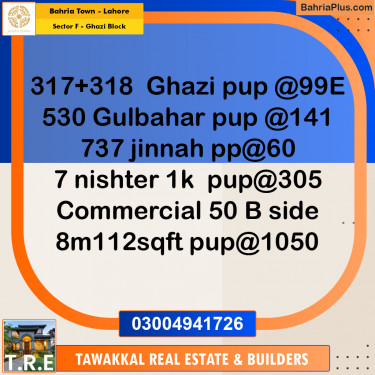 10 Marla Residential Plot for Sale in Sector F - Ghazi Block -  Bahria Town, Lahore - (BP-237037)