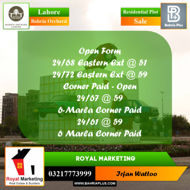 Residential Plot for Sale in Bahria Orchard, Lahore - (BP-237056)
