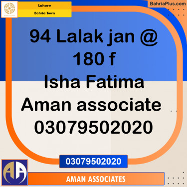 Residential Plot for Sale in Bahria Town, Lahore - (BP-237094)