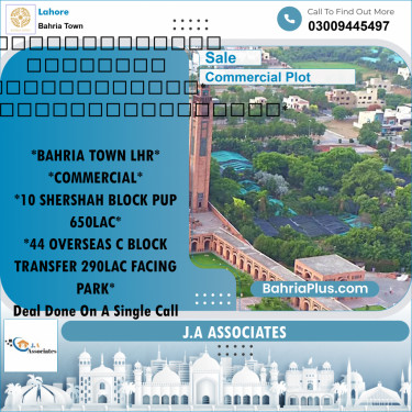 5 Marla Commercial Plot for Sale in Bahria Town, Lahore - (BP-237144)