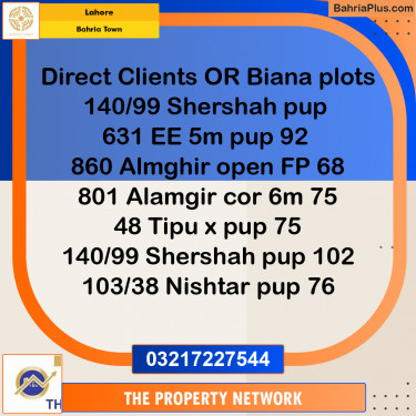 5 Marla Residential Plot for Sale in Bahria Town, Lahore - (BP-237245)