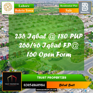 Residential Plot for Sale in Bahria Town, Lahore - (BP-237260)