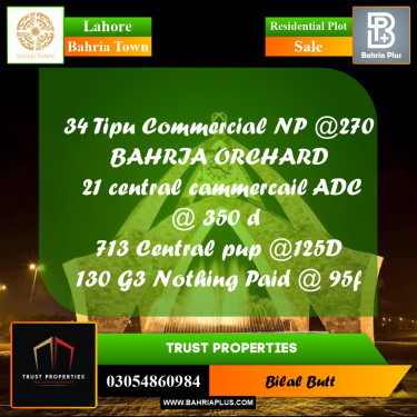 Residential Plot for Sale in Bahria Town, Lahore - (BP-237263)